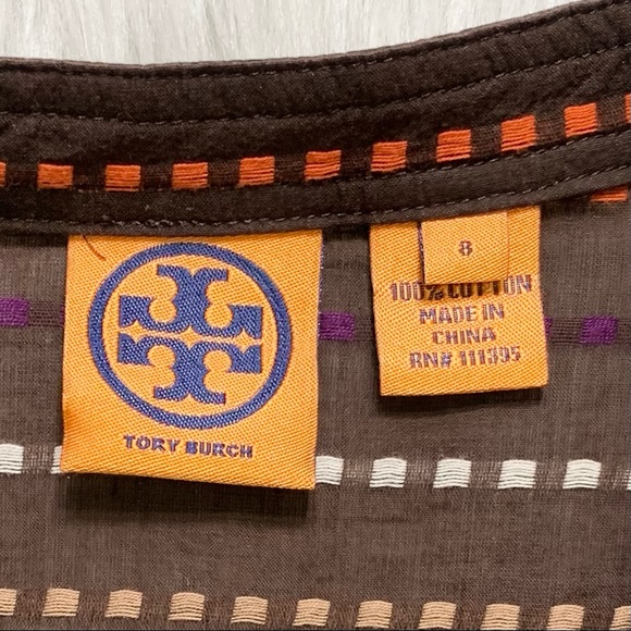 SOLD-Tory Burch Embroidered Pullover V Neck Boho Tunic - Picture 9 of 10